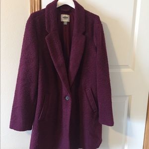 Burgundy twill winter coat
